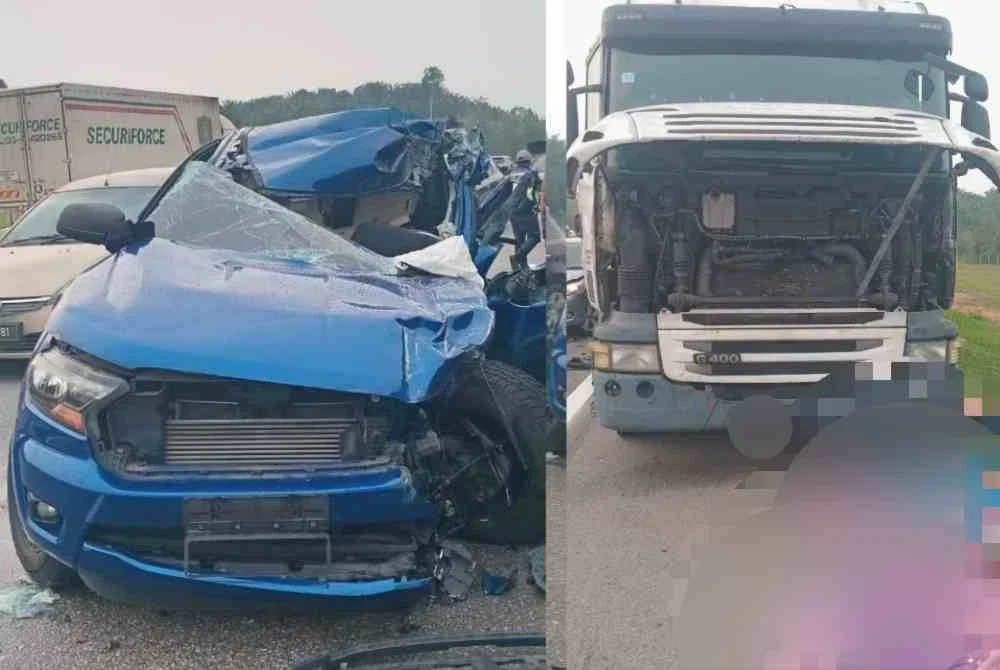 Ford Ranger berkenaan dinaiki enam mangsa, dengan empat daripadanya disahkan meninggal dunia, manakala dua lagi cedera.