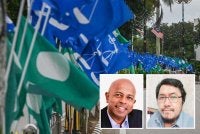 Setakat ini, BN dan Pas masih belum menyepakati jumlah pembahagian kerusi dalam PRN Melaka. Gambar kecil: Sivamurugan (kiri) dan Mazlan