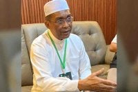 Takiyuddin ketika sidang akhbar selepas program Himpak di Stadium Sultan Muhammad IV di sini pada malam Sabtu.