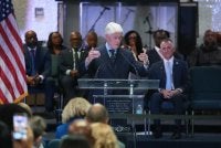 Bill Clinton ketika berucap pada program antara agama, Many Faiths, One Florida di Koinonia Worship Center, Florida pada Selasa lalu. Foto AFP