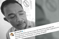 Cik B berkongsi berita duka mengenai bapanya meninggal dunia pada Sabtu.