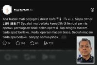 Perkongsian seorang pengguna Threads berhubung kejadian. Foto kecil: Halim
