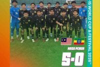 Skuad B-15 negara membelasah Ethiopia 5-0 pada Ahad. FOTO: INFOGRAFIK FAM