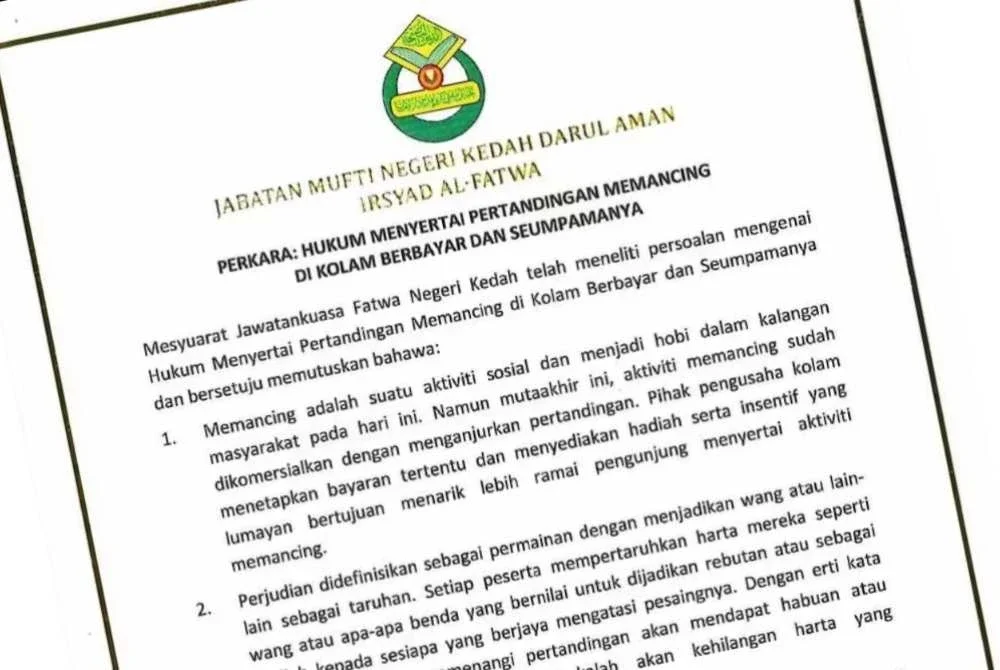Fatwa Jabatan Mufti Negeri Kedah bertarikh 6 November 2023.