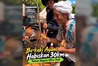 Ariffin menduduki tempat ke-72 daripada 326 peserta dalam larian Taman Negara Ultra Trail sejauh 30km dengan hanya berkaki ayam.