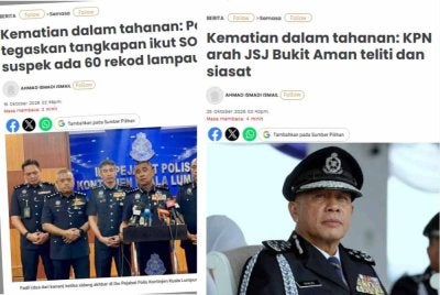 Laporan Sinar Harian berhubung kes kematian dalam tahanan