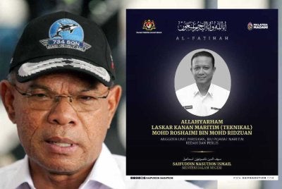 Saifuddin zahir takziah kepada anggota Maritim maut ketika operasi di Perlis pada Selasa.