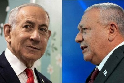 Eisenkot (kanan) merupakan pencabar utama Netanyahu pada pemilihan kali ini. - Foto AFP
