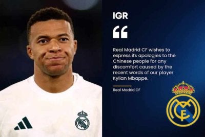Real Madrid mengeluarkan permohonan maaf selepas Kylian Mbappe membuat kenyataan mengenai meme internet kontroversi dan kehilangan beberapa tawaran kerjasama jenama di China - Foto: Agensi