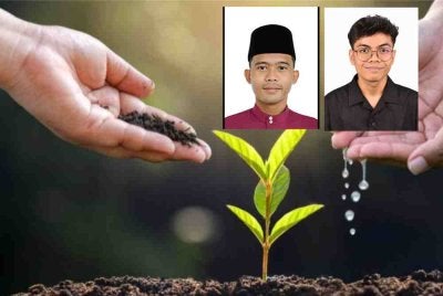  Amalan berwakaf bukan sahaja menjadi salah satu cara berkongsi rezeki, malah berperanan penting dalam membantu pembangunan ummah. Gambar kecil: Muhammad Aizat dan Mohamad Syazani Azwar
