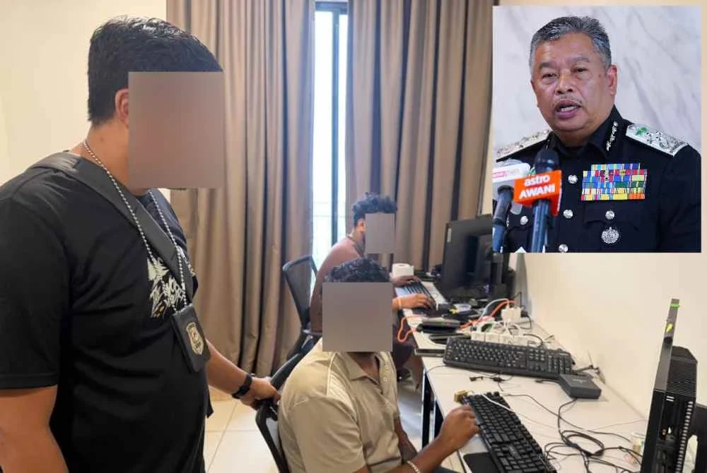 Antara sindiket penipuan warga asing yang ditumpaskan JIM pada Oktober. Gambar kecil; Zakaria.