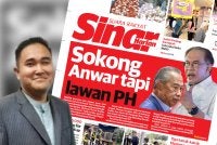 Laporan Sinar Harian pada Sabtu. Gambar kecil: Mohamad Hafis