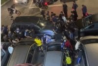 Terdahulu tular dua video di media sosial memaparkan sekumpulan individu berkumpul di kawasan tempat letak kereta flat berkenaan.