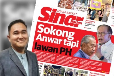 Laporan Sinar Harian pada Sabtu. Gambar kecil: Mohamad Hafis