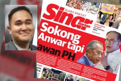 Laporan Sinar Harian pada Sabtu. Gambar kecil: Mohamad Hafis